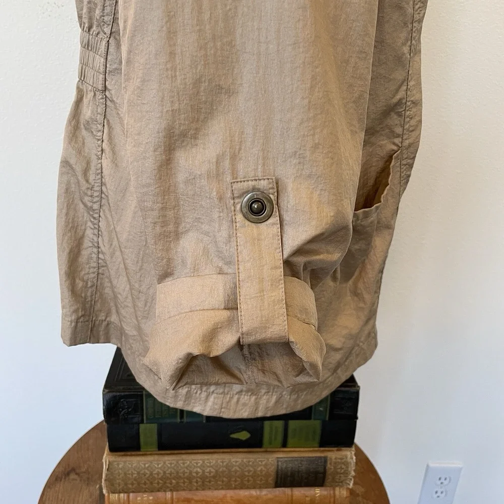Chico's 3 Women's Large Weekends Taupe Snap Front Windbreaker Lightweight Jacket